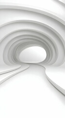 Sticker - Abstract 3D White Swirling Tunnel Background Illustration