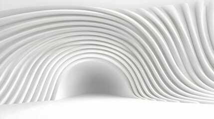 Wall Mural - Abstract 3D White Curved Lines Background