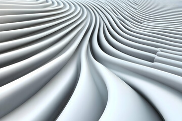 Wall Mural - Abstract 3D White Wave Illustration