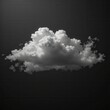 © AiPhotoSale - A captivating white cloud hovers against a mysterious black backdrop, its top gently drifting rightward. Centered in focus, it invites awe and wonder