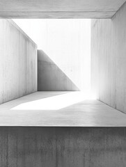 Leinwandbilder - Concrete texture background with minimalist design and natural light creating deep shadows in modern architectural space. Generative AI