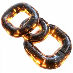 Wall Mural - futuristic glowing chains with intricate circuitry design showcasing technology and connectivity in 