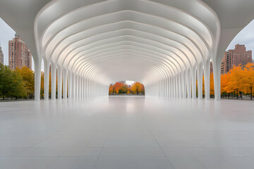 Wall Mural - Autumnal Archway: Modern Architecture Photo