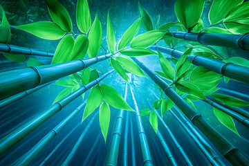 Wall Mural - Vibrant Bamboo Forest Illustration