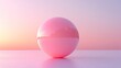 © Almahyra - Pink sphere reflecting sunset on white surface.