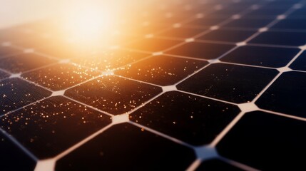 Aufkleber - A close-up of solar panels reflecting sunlight, showcasing their texture and design, symbolizing renewable energy and sustainability.