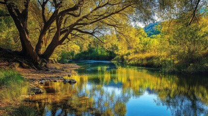  Scenic natural landscape with vibrant colors and tranquil beauty