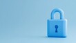 © Tackey - Blue Lock on a Soft Blue Background Representing Security, Protection, and Safety Concepts in Digital Context
