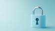 © Tackey - Blue Padlock Symbolizing Security and Protection on a Soft Blue Background for Digital Content and Design Projects