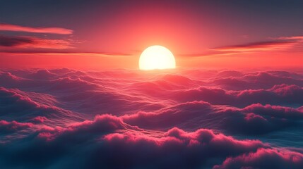 Wall Mural - a gradient mesh resembling soft sunlight dispersing over a misty horizon.