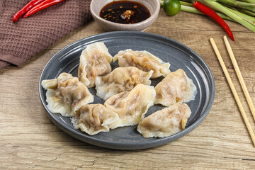 Wall Mural - Asian steamed dumplings with meat