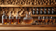 © Wararat - Whiskey and cigar pairing setup with a polished wooden backdrop