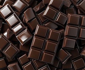 Wall Mural - Pile of chocolate bars with a dark brown color