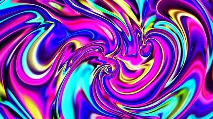 Poster - Vibrant abstract art with swirling neon colors, dynamic movement and fluid concept
