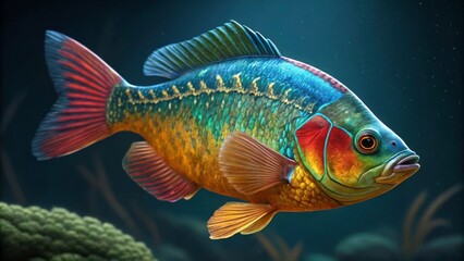 Sticker - tropical fish in aquarium