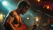 © CHOI POO - Young Guitarist Performing Passionately on Stage with Intense Lighting and Captivated Audience in Background