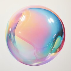 Canvas Print - an iridescence bubble isolated on clear pale solid white background bubble sphere lightweight.