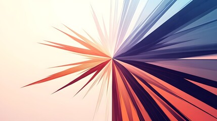 Wall Mural - abstract symmetrical design radiating with orange and blue colors
