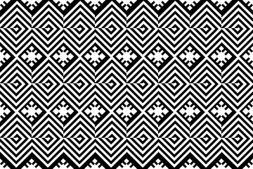 Wall Mural - Geometric, seamless,pixel traditional ethnic, thai pattern, fabric pattern for textiles, rugs, wallpaper, clothing, sarong, batik, wrapping, embroidery, print, background, cover, illustration, vector.