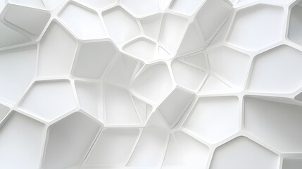 Wall Mural - An abstract white pattern forms geometric cells and connecting lines