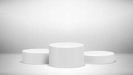 Aufkleber - Product design podium in bright room. 3d vector template for product design