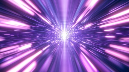 Wall Mural - a vibrant display of purple and pink light streaks converging towards a bright center, evoking a sen