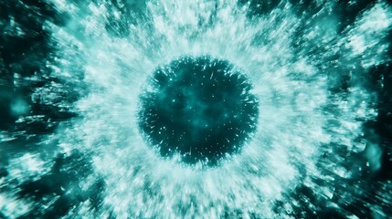 Wall Mural - digital cosmic eye bursting energy displaying intense light and force an abstract representation