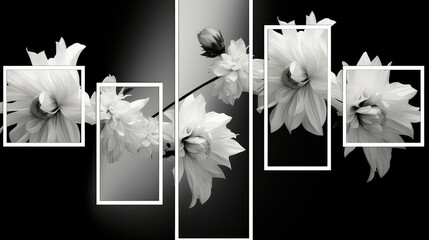 Canvas Print - elegance black and white borders