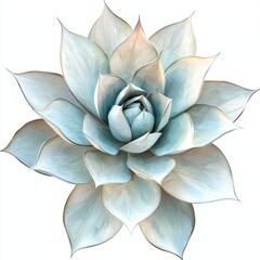 Wall Mural - Beautifully Crafted Soft Blue Succulent Plant with Intricate Leaf Patterns Against a Light Background