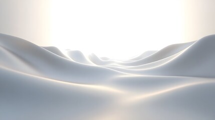 Wall Mural - Smooth white abstract shapes with a bright light behind