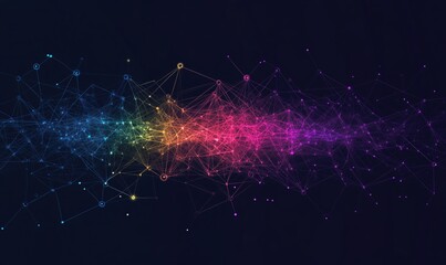 Wall Mural - colorful abstract network visualization with interconnected nodes and lines