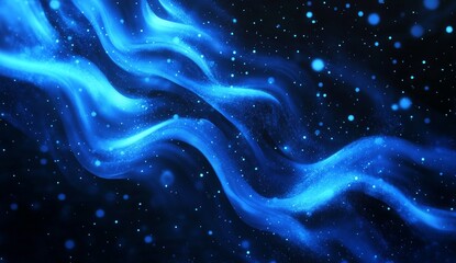 Wall Mural - Blue energy waves flowing, cosmic background, digital art, website design