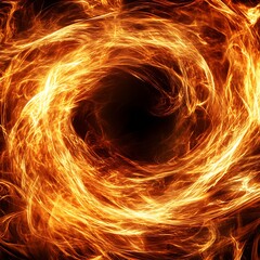 Wall Mural - fiery vortex illusion abstract digital art image mesmerizing swirls against dark depths concept