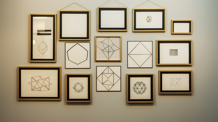 Wall Mural - artwork geometric gold frame