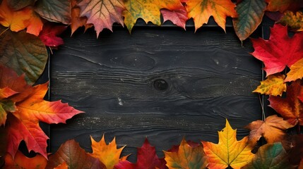 Poster - colors fall leaves frame