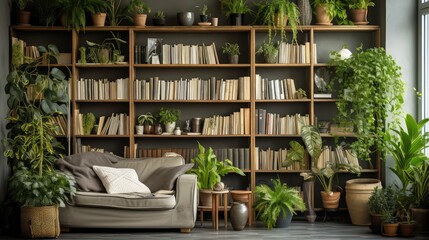 Poster - cozy shelf plants