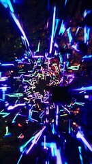 Aufkleber - Glowing neural connections transmitting signals, creating a futuristic and microscopic sci-fi atmosphere