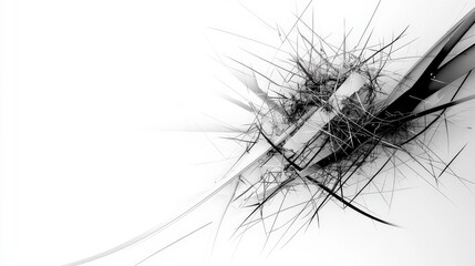 Aufkleber - Dynamic black and white abstract art creative studio digital artwork modern environment close-up sharp lines and shapes