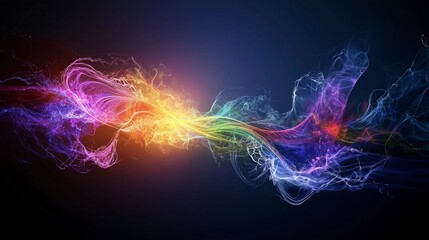 Fototapete - Harmonious sound waves undulating through air abstract art digital design vibrant environment close-up view fluid dynamics