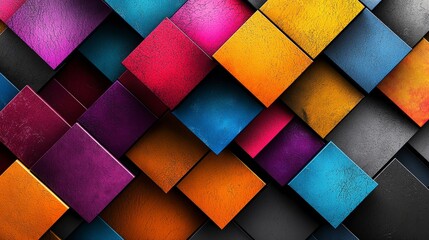 Fototapete - Dynamic colorful blocks design modern art installation abstract environment creative viewpoint vivid composition