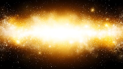 Wall Mural - Intense Celestial Explosion in Cosmic Darkness with Golden Particles and Shining Nebula Effects