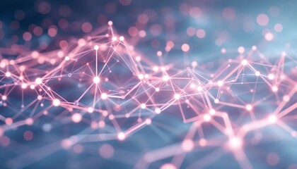Wall Mural - abstract glowing network, connecting data points with intersecting lines