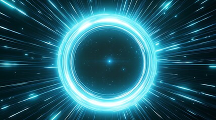 Wall Mural - Luminous Cosmic Portal Light Speeds Across the Universe Shining Blue Radiance Galactic Travel