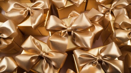 Poster - wrapping gift bow gold