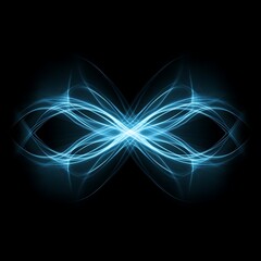 Wall Mural - luminous infinity symbol of interwoven light streams on black backdrop conceptual abstraction
