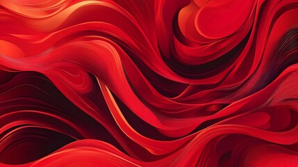 Wall Mural - Abstract Red Swirling Wave Pattern Design