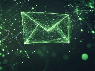 Wall Mural - glowing email network; digital communication; abstract background; data transmission