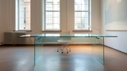 Wall Mural - glass interview desk