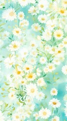 Canvas Print - Wallpaper daisy outdoors pattern flower.