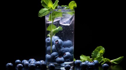 Canvas Print - blueberries berry water